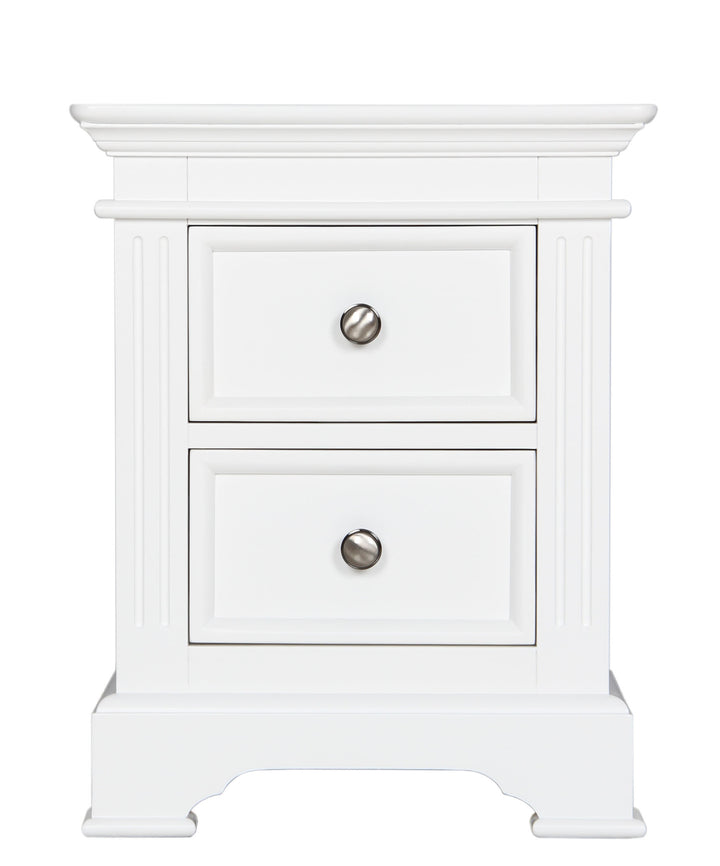 Pure White 2 Drawer Bedside