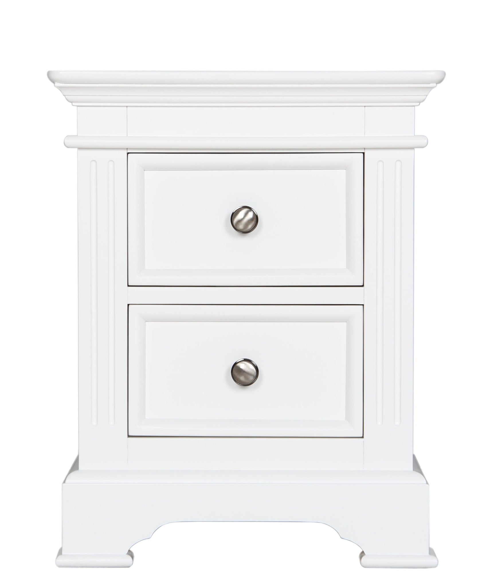 Pure White 2 Drawer Bedside
