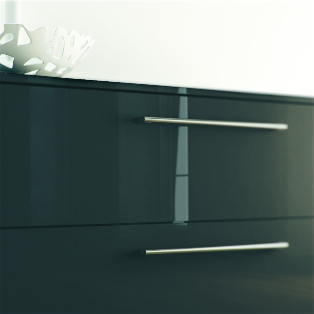 High Gloss Metallic Grey Drawers