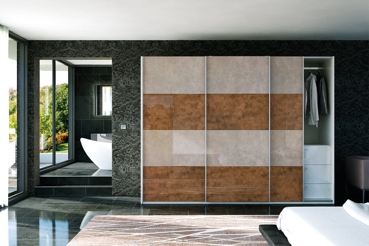 Ultagloss Limestone and Copperleaf Glidor wardrobe