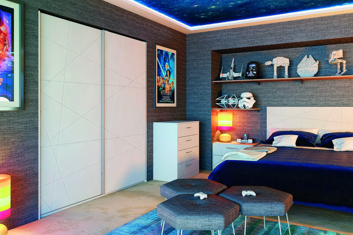 Unique Matt Dove Grey Stiks Glidor wardrobe