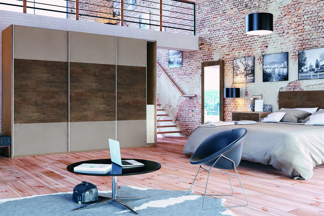 Urban Stone with Grey Brown Metallo Glidor wardobe