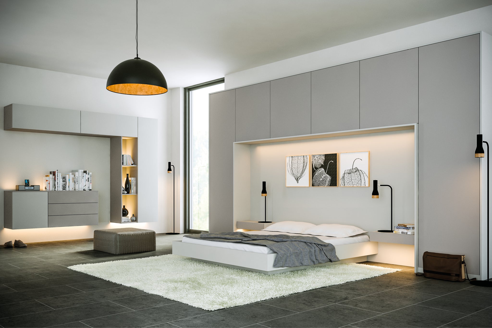Super Matt Grey Wardrobes