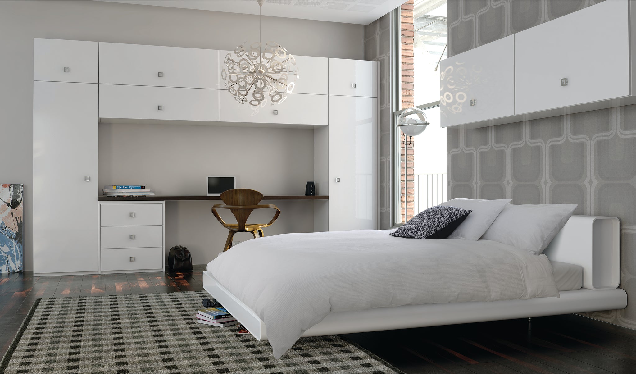 Ultra gloss white bedroom furniture